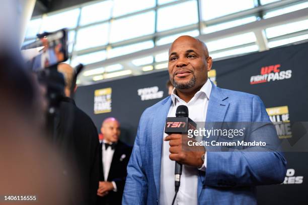 Former UFC Champion Daniel Cormier walks the red carpet prior to the UFC Hall of Fame Class of 2022 Induction Ceremony at T-Mobile Arena on June 30,...