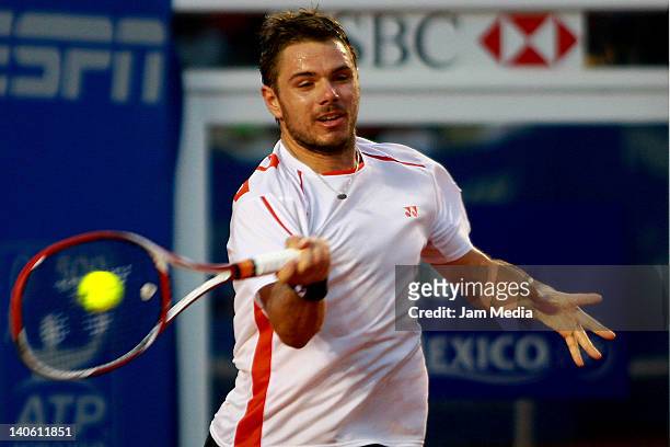 Stanislas Wawrinka of Suiza during Semi Finals of the 2012 Mexican Open at Princess Hotel on March 2, 2012 in Acapulco, Mexico.