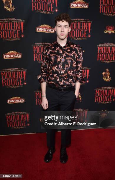 Devin Druid attends the "Moulin Rouge" Los Angeles Opening Night Performance at Hollywood Pantages Theatre on June 30, 2022 in Hollywood, California.