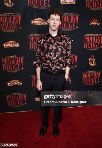 Devin Druid attends the "Moulin Rouge" Los Angeles Opening Night Performance at Hollywood Pantages Theatre on June 30, 2022 in Hollywood, California.