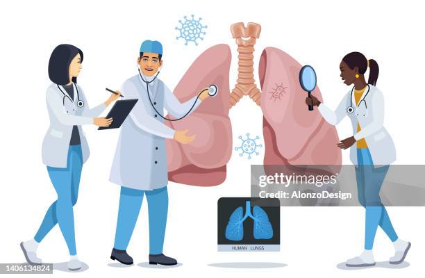 lung diagnosis healthcare. concept of lung disease. pulmonology, cancer, pneumonia, tuberculosis. - 放射線技師 幅插畫檔、美工圖案、卡通及圖標