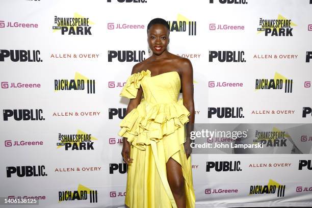 Danai Gurira attends free Shakespeare In The Park's "Richard III" opening night at Delacorte Theater on June 30, 2022 in New York City.