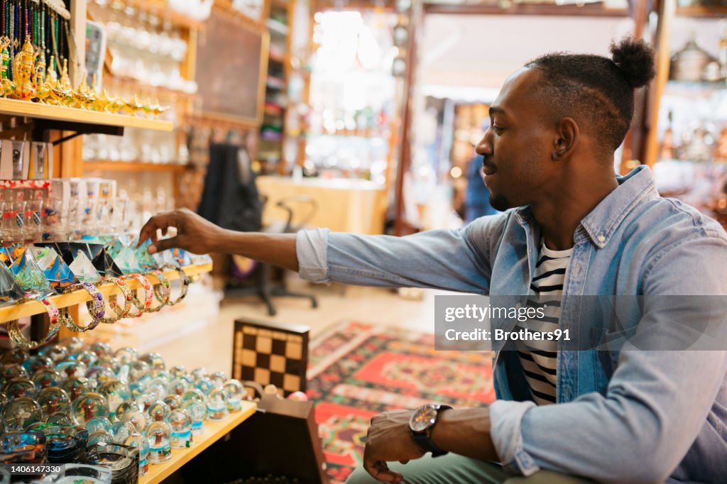 Shopping at the local gift shop