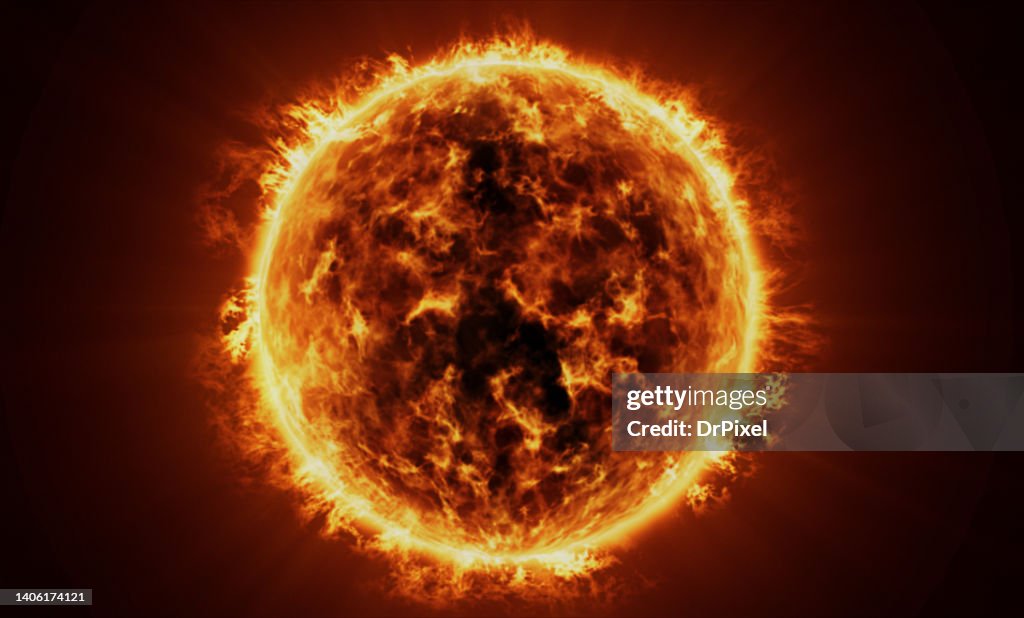 Sun Close-up Showing Solar Surface Activity and Corona