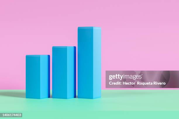 set of blue and grenn graphs with pink background on the whiteboard vector cartoon. statistics data analysis business, vector. - gráfico de barras fotografías e imágenes de stock