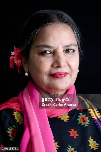 Indian actress Shabana Azmi receives the ImagineIndia award at the Ilunion Suites Hotel on July 01, 2022 in Madrid, Spain.