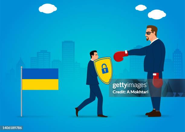 protection and defence of ukraine - freedom fighter stock illustrations