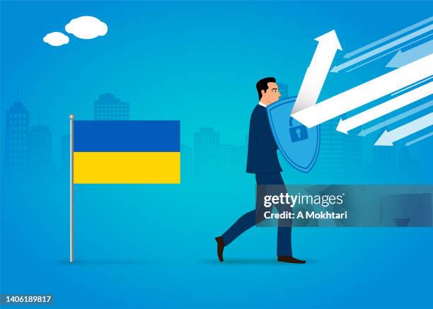 protection of ukraine - military chic stock illustrations