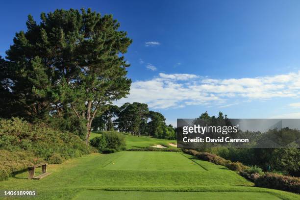 General view of the par 3, 10th hole at Real Golf De Pedrena Golf Club on June 24, 2022 in Pedrena, .