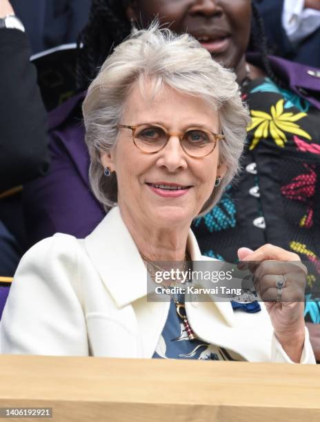 Birgitte, Duchess of Gloucester attends Day Five of Wimbledon 2022 at the All England Lawn Tennis and Croquet Club on July 01, 2022 in London,...