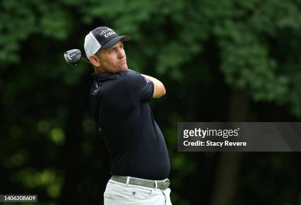 Brendon Todd of the United States plays his shot from the sixth tee during the second round of the John Deere Classic at TPC Deere Run on July 01,...