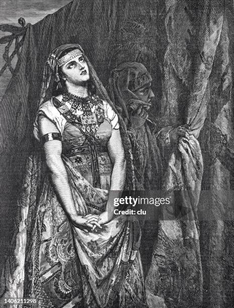 bible: judith's prayer - religious illustration stock illustrations