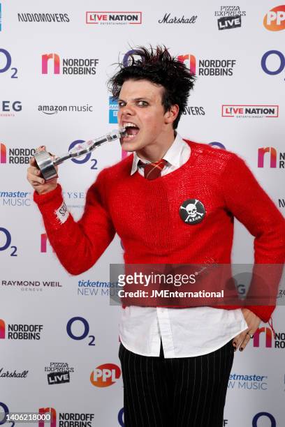 Wins the Best Live Act award at the Nordoff Robbins O2 Silver Clef Awards at The Grosvenor House Hotel on July 01, 2022 in London, England.
