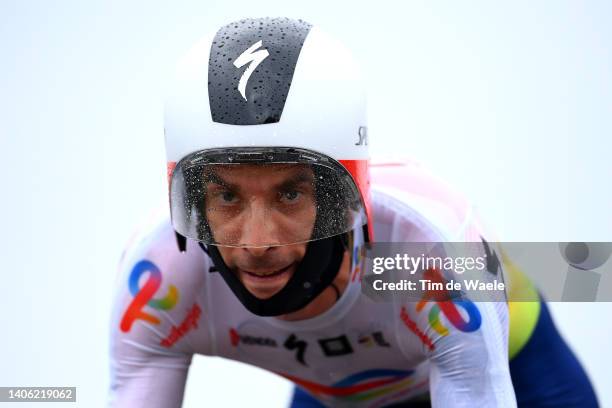 Pierre Latour of France and Team Total Energies sprints during the 109th Tour de France 2022, Stage 1 a 13,2km individual time trial stage from...