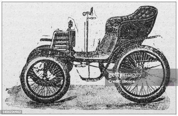 antique photo: land vehicle and technology - car engine close up stock illustrations