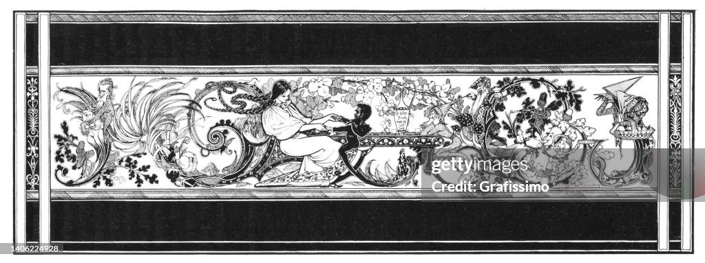 Fiaba Biancaneve illustrazione art nouveau 1898