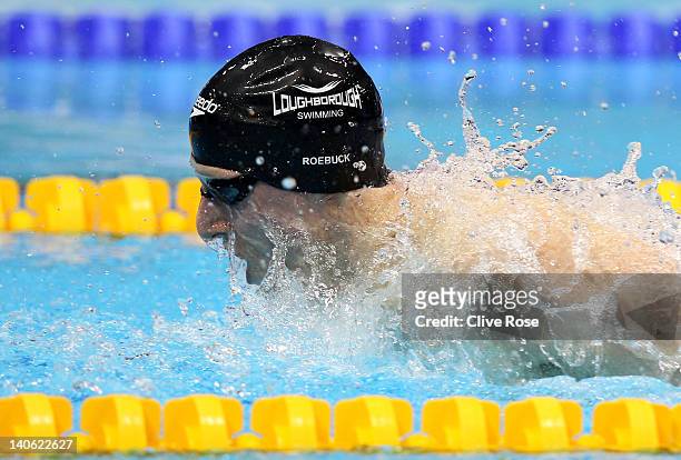 Joseph Roebuck of Loughborough University competes in the Men's Open 400m Individual Medley Final during day one of the British Gas Swimming...
