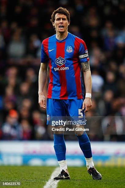 Paddy McCarthy of Crystal Palace in action during the npower Championship match between Crystal Palace and Peterborough United at Selhurst Park on...