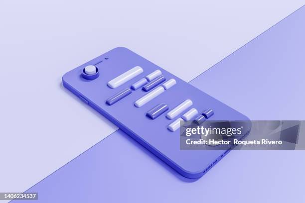 аbstract  blue and white smartphone, internet dating and communications 3d concept - smart phone white background stock pictures, royalty-free photos & images