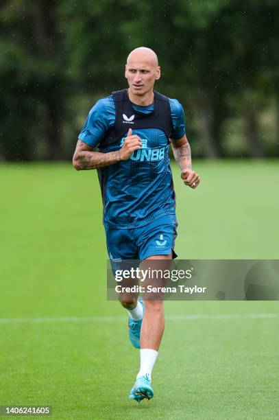 Jonjo Shelvey during the Newcastle United Training Session at the Newcastle United Training Centre on July 01, 2022 in Newcastle upon Tyne, England.