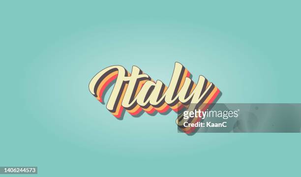 italy is the most visited country in the world. retro handwriting country name vector illustration - adventure font stock illustrations