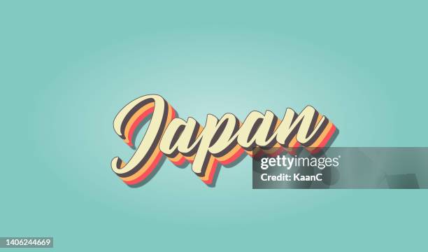 japan is the most visited country in the world. retro handwriting country name vector illustration - japanese greeting stock illustrations