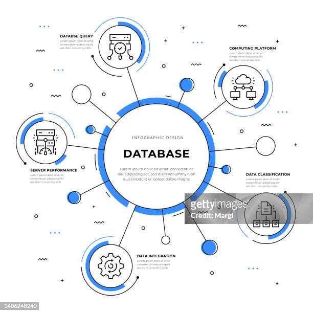 database infographic design - data center stock illustrations