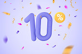 10 percent discount vector illustration 3d mega layalty. 10 percent bonus marketing discount