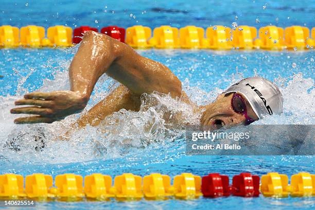 Markus Rogan of Austria competes in the Men's 400m Individual Medley Guest Final during day one of the British Gas Swimming Championships at the...