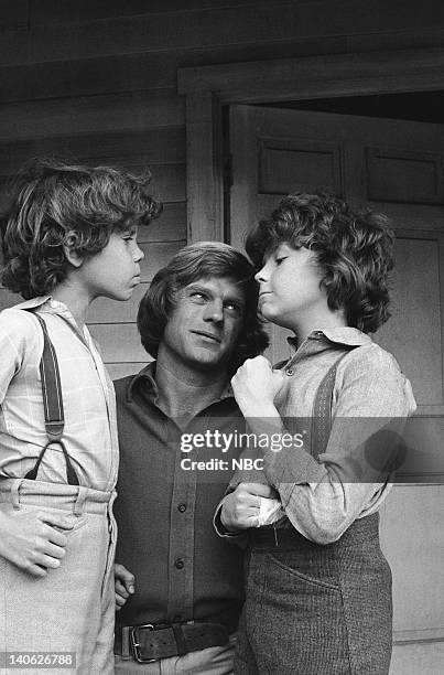 The Nephews" Episode 14 -- Aired 1/19/81 -- Pictured: Ham Larson as Myron Wilder, Dean Butler as Almanzo James Wilder, Rossie Harris as Rupert Wilder...