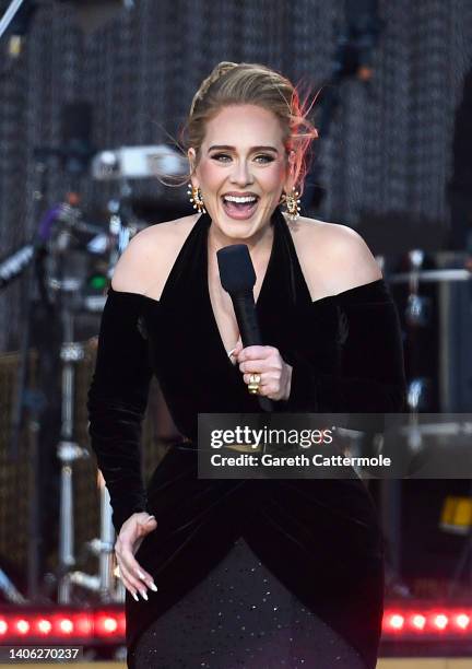 Adele performs on stage as American Express present BST Hyde Park in Hyde Park on July 01, 2022 in London, England.