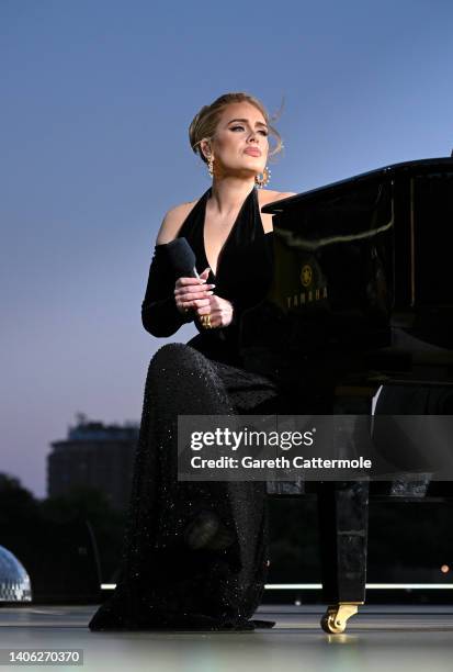 Adele performs on stage as American Express present BST Hyde Park in Hyde Park on July 01, 2022 in London, England.