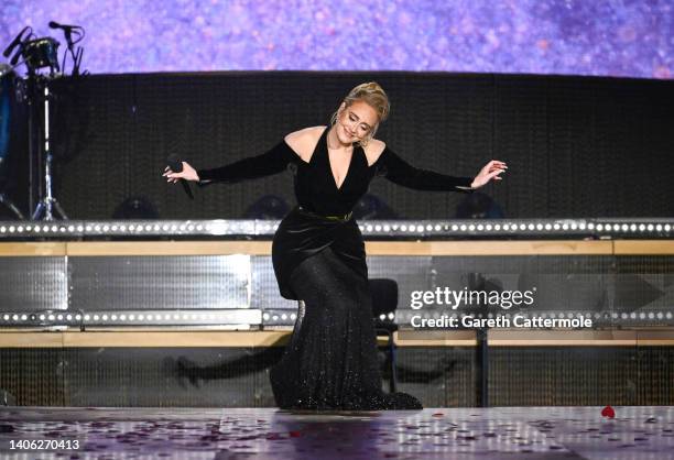 Adele performs on stage as American Express present BST Hyde Park in Hyde Park on July 01, 2022 in London, England.