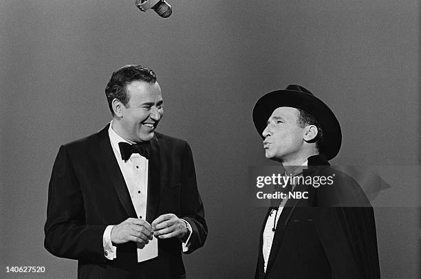 Episode -- Pictured: Carl Reiner, Mel Brooks performing their "2000 Year Old Man" skit -- Photo by: Gerald Smith/NBCU Photo Bank