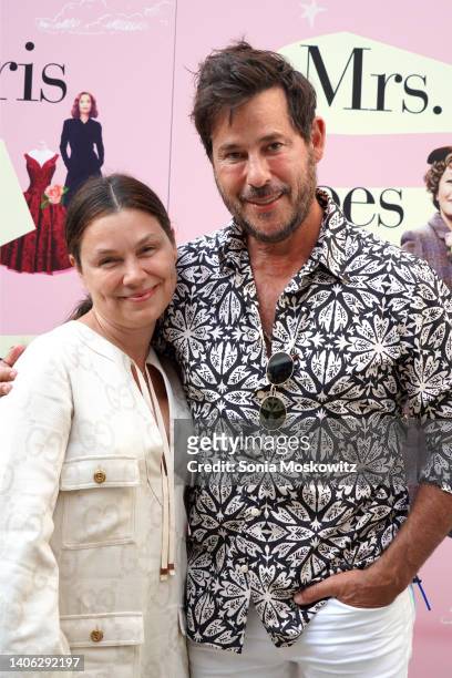 Gretta Monahan and Ricky Paull Goldin attend a special Hamptons screening of "Mrs. Harris Goes To Paris" at the Regal UA East Hampton Cinema on July...