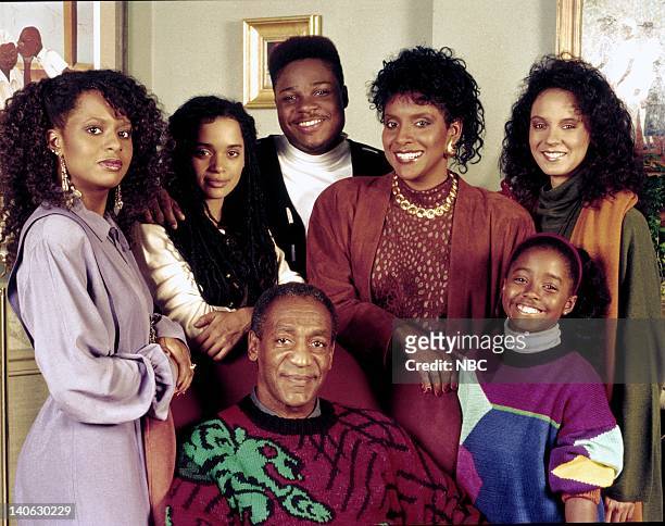 Season 6 -- Pictured: Bill Cosby as Doctor Heathcliff 'Cliff' Huxtable, Tempestt Bledsoe as Vanessa Huxtable, Lisa Bonet as Denise Huxtable Kendall,...