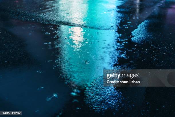 asphalt road after rain - puddle bildbanksfoton och bilder