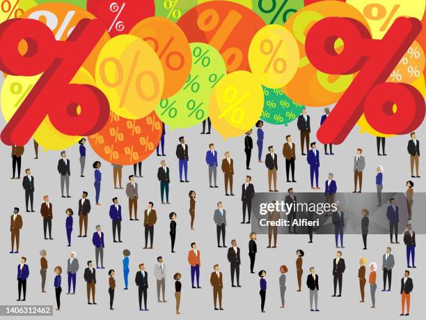 ilustraciones, imágenes clip art, dibujos animados e iconos de stock de ver subir las tasas de interés - libertad financiera