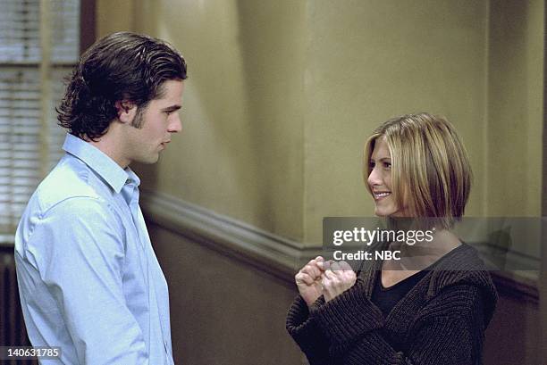 The One Where Chandler Doesn't Like Dogs" -- Episode 8 -- Aired -- Pictured : Eddie Cahill as Tag Jones, Jennifer Aniston as Rachel Green -- Photo...