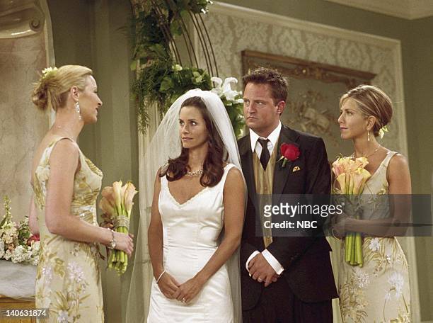 The One With Monica And Chandler's Wedding" -- Episode 24 -- Aired 5/17/2001 -- Pictured: Lisa Kudrow as Phoebe Buffay, Courteney Cox as Monica...