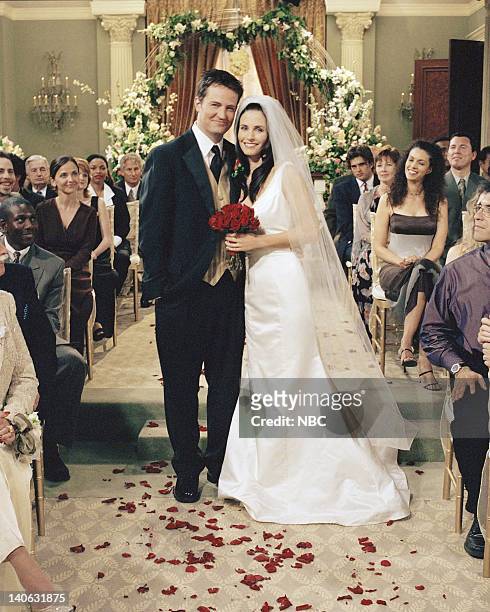 The One With Monica And Chandler's Wedding" -- Episode 24 -- Aired 5/17/2001 -- Pictured: Matthew Perry as Chandler Bing, Courteney Cox as Monica...