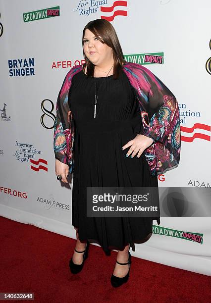 Actress Ashley Fink attends the one-night reading of "8" presented by The American Foundation For Equal Rights & Broadway Impact at The Wilshire...