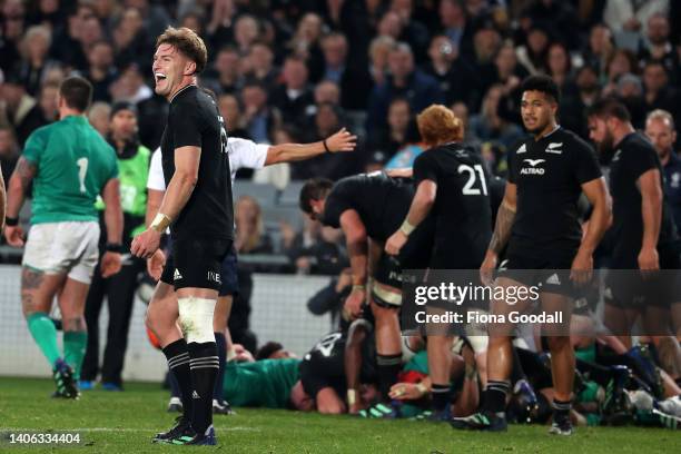 Jordie Barrett of the All Blacks after the win during the International test Match in the series between the New Zealand All Blacks and Ireland at...