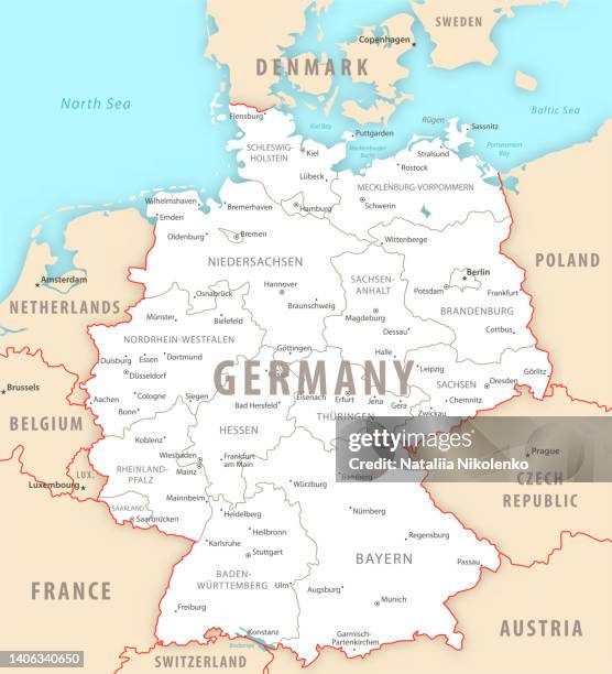 Germany Detailed Map With Regions And Cities Of The Country High Res Germany Detailed Map With Regions And Cities Of The Country 