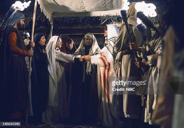 Pictured: Regina Bianchi as Saint Anne, Olivia Hussey as Mary, the mother of Jesus, Cyril Cusack as Yehuda, Yorgo Voyagis as Joseph -- Photo by:...