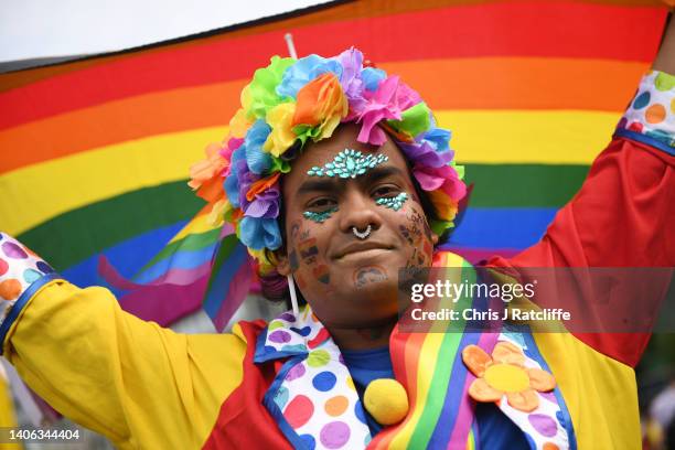 General view of Pride in London 2022: The 50th Anniversary - Parade on July 02, 2022 in London, England.