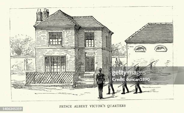 prince albert victor quarters at york, 1888, 19th century - prince albert victor stock illustrations