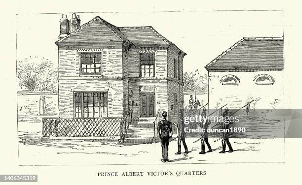 prince albert victor quarters at york, 1888, 19th century - york yorkshire stock illustrations