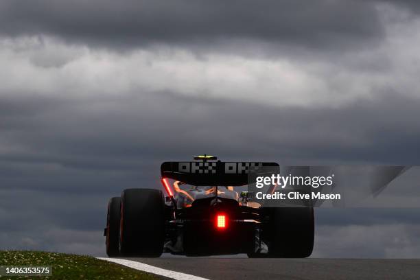 Lando Norris of Great Britain driving the McLaren MCL36 Mercedes on track during final practice ahead of the F1 Grand Prix of Great Britain at...