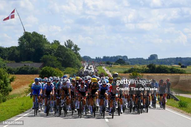 General view of the peloton competing during the 109th Tour de France 2022, Stage 2 a 202,2km stage from Roskilde to Nyborg / #TDF2022 / #WorldTour /...